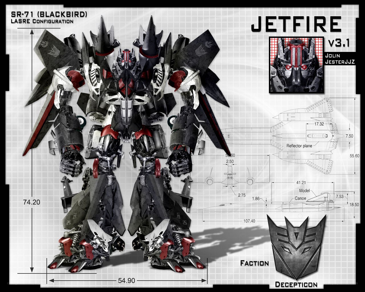 Jetfire robot design blueprint