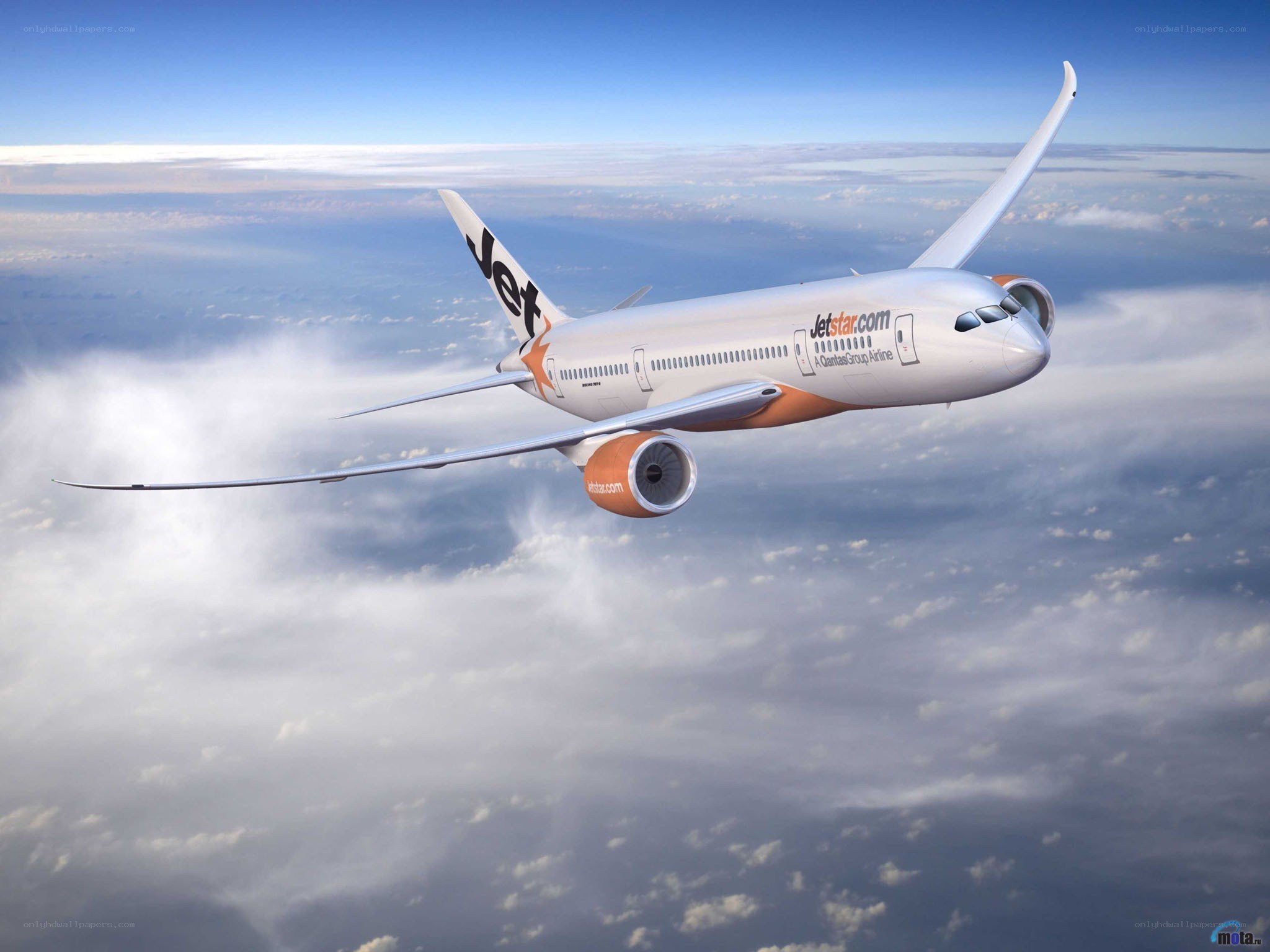 Jetstar airplane in flight