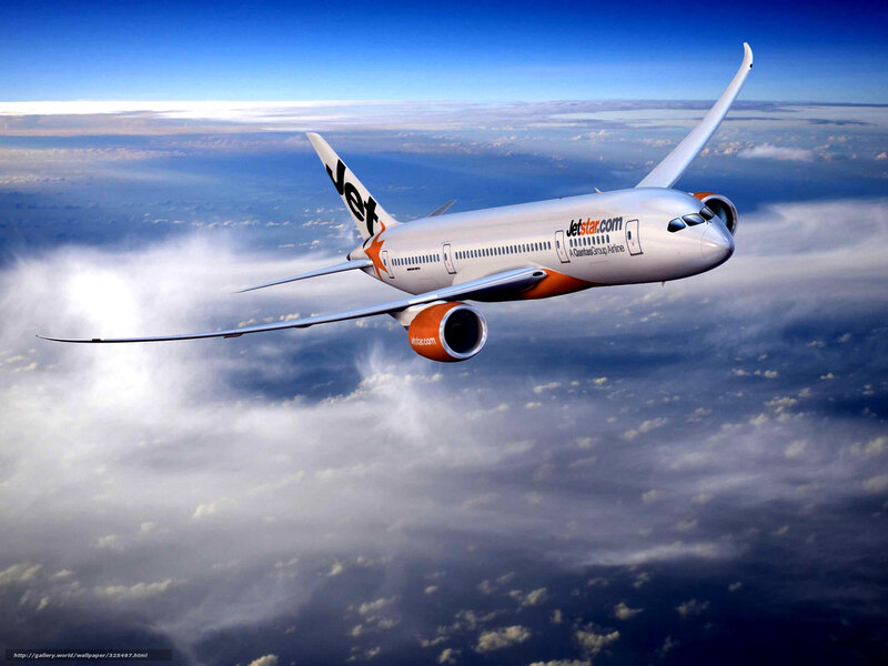 Jetstar airplane in flight
