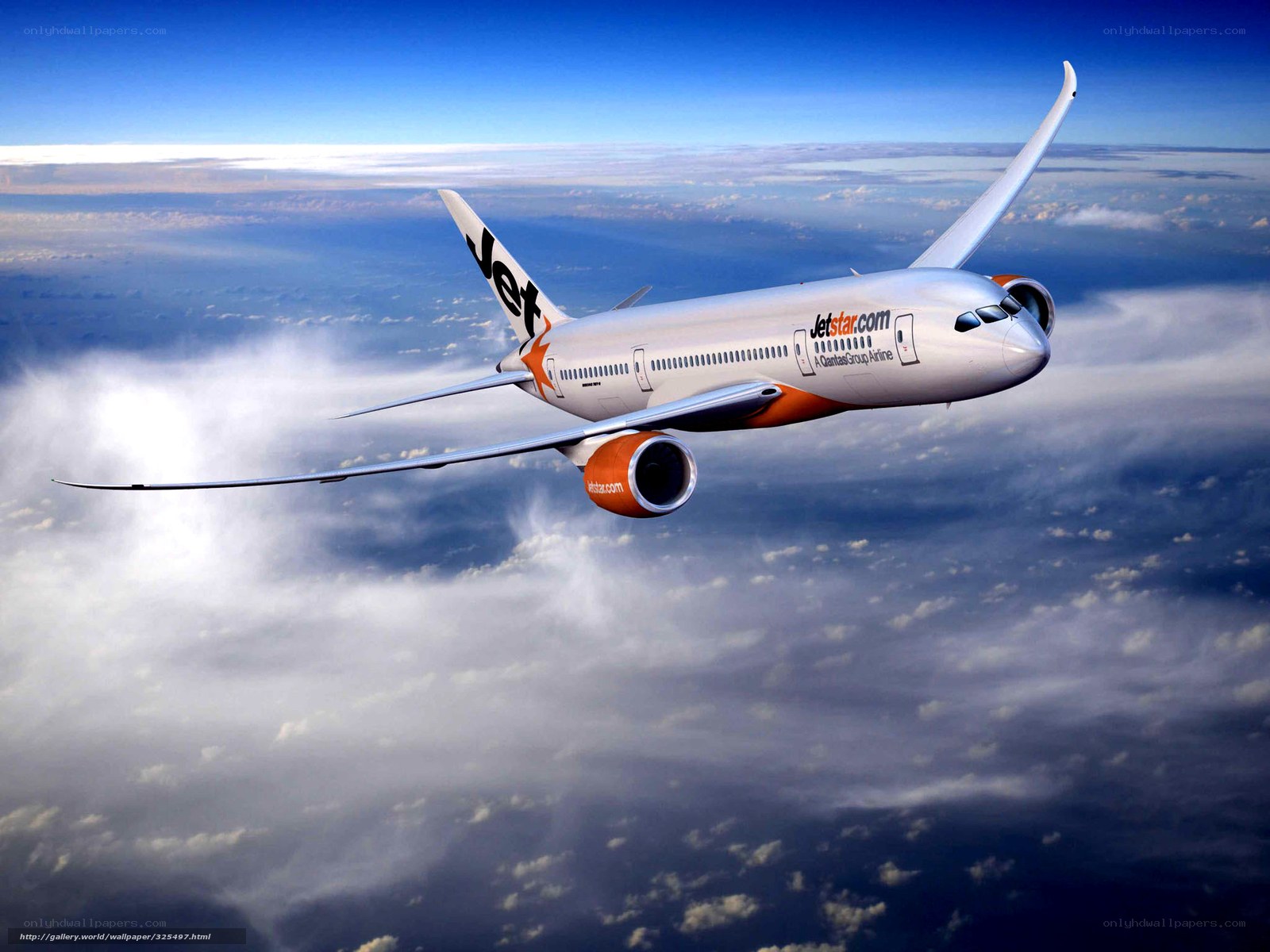 Jetstar airplane in flight