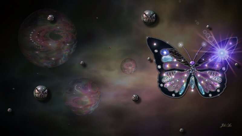 Jeweled Butterfly in Space