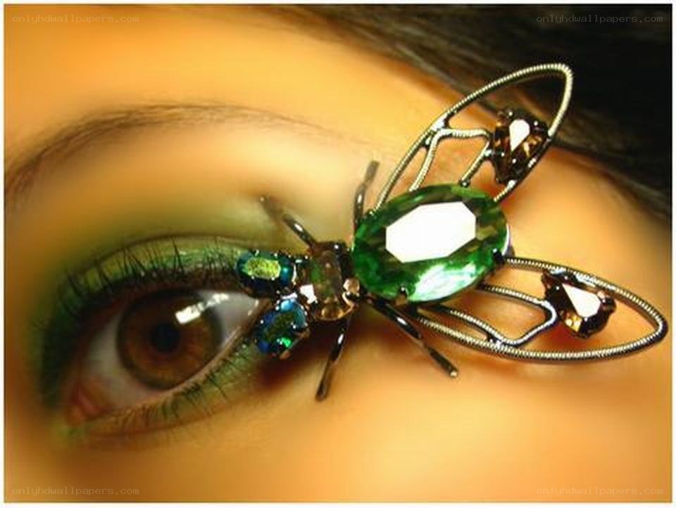 jewelry brooch on eye