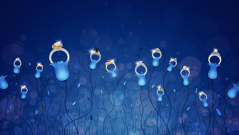 Jewelry Rings on Flowers