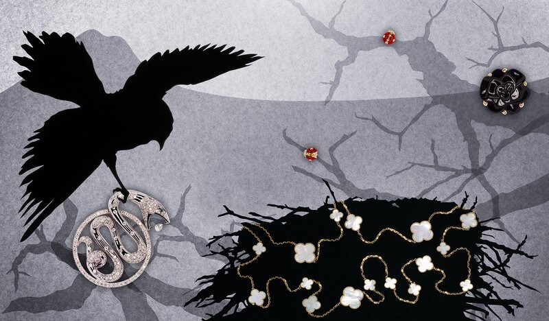 Jewelry with bird and snake