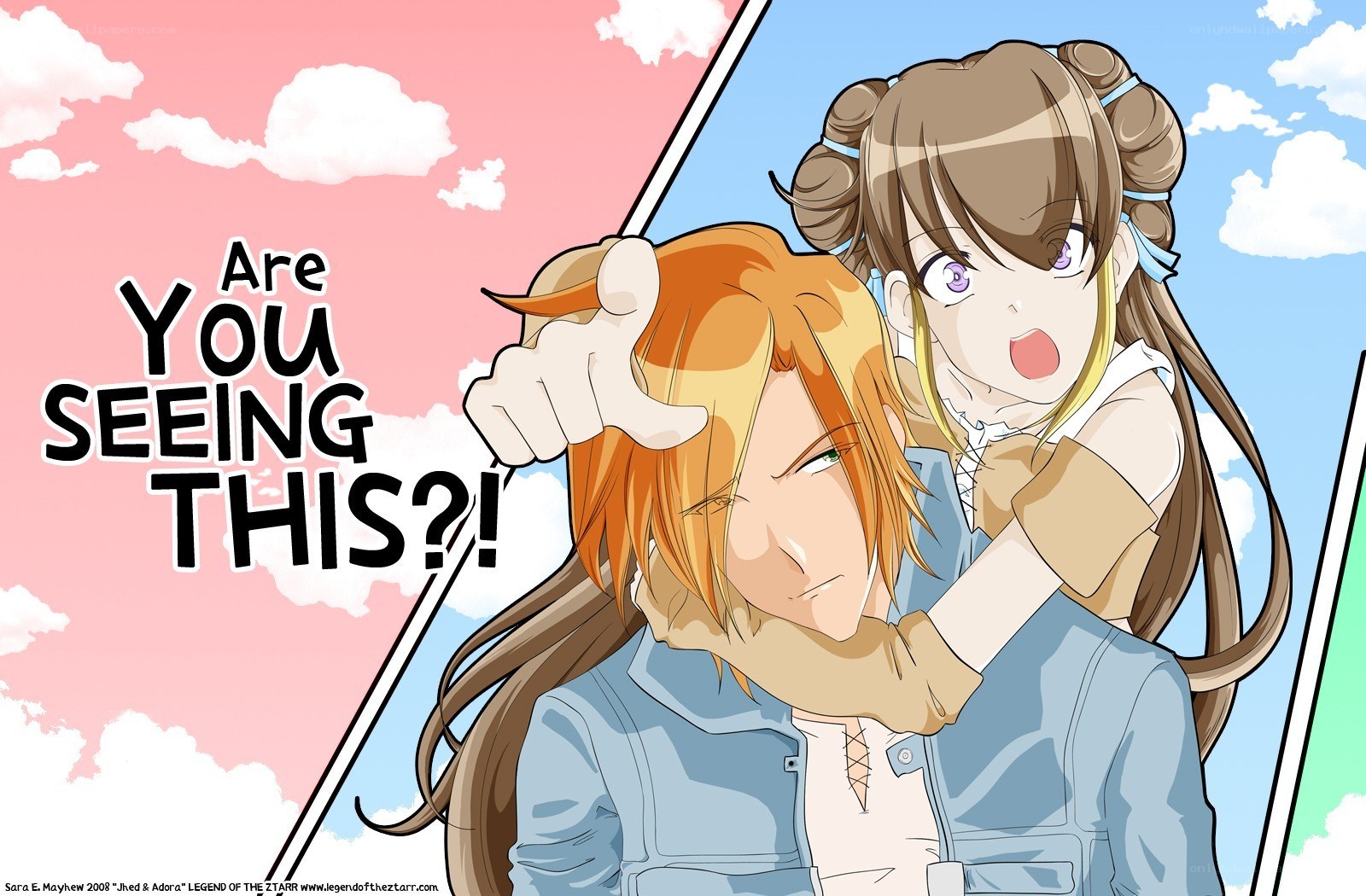 Jhed and Adora in a comic panel