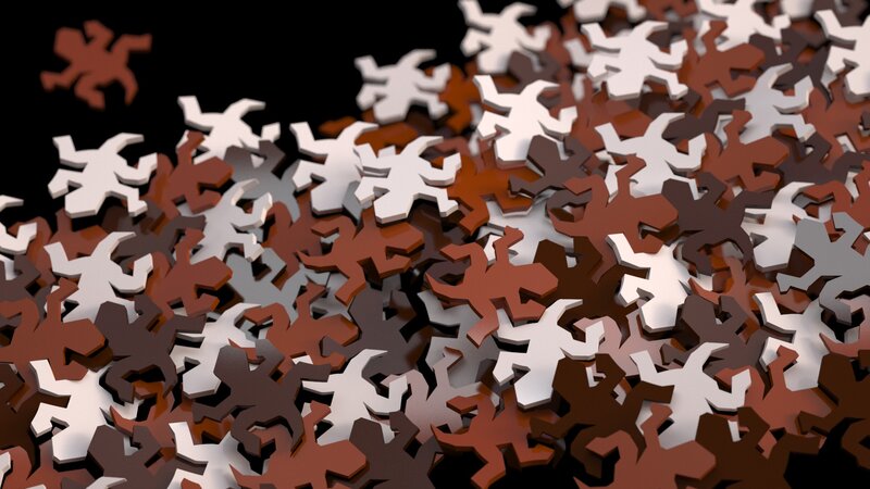 Jigsaw Puzzle Pieces — Brown, Chaotic