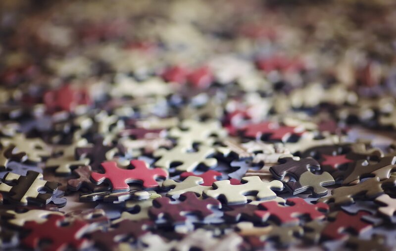 Jigsaw Puzzle Pieces — White