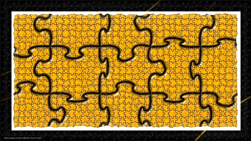 Jigsaw puzzle with yellow pattern