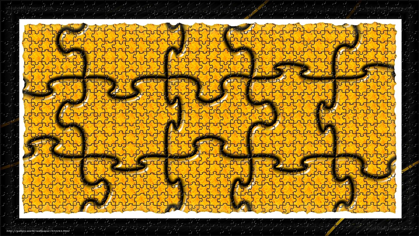 Jigsaw puzzle with yellow pattern