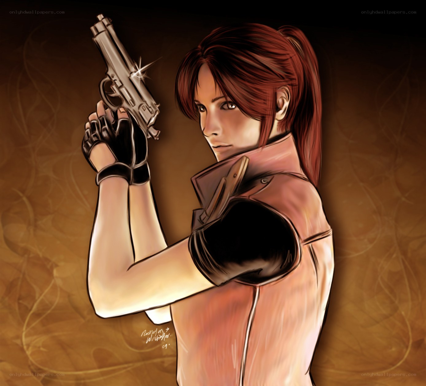 Jill Valentine holding a gun
