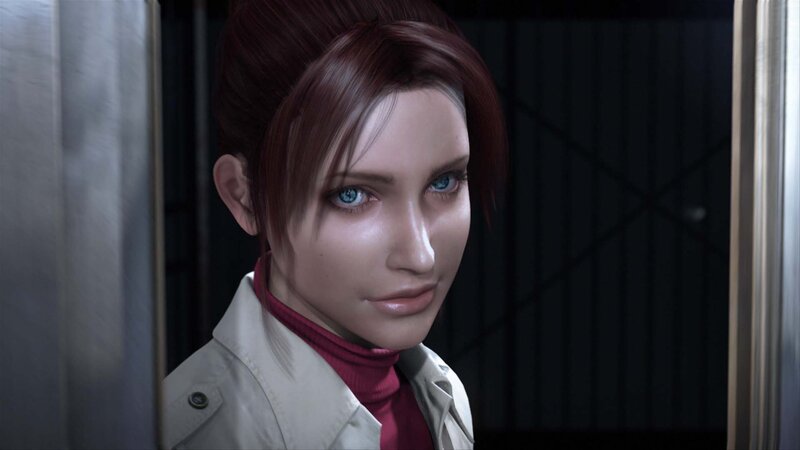 Jill Valentine in a dimly lit room