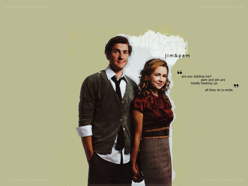 Jim and Pam smiling together