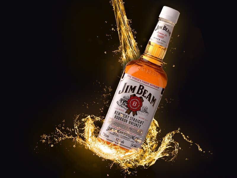Jim Beam Bottle Splash