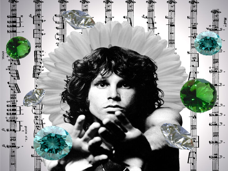 Jim Morrison with gemstones