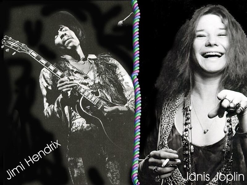 Jimi Hendrix and Janis Joplin