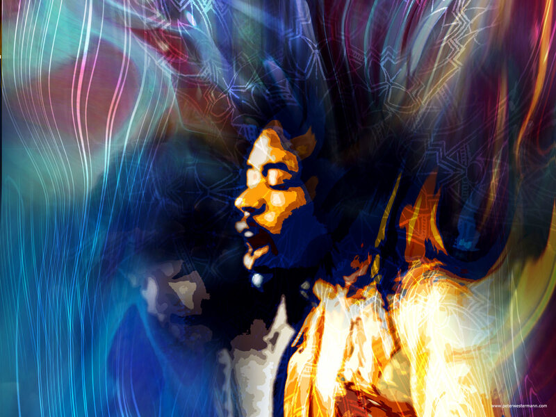 Jimi Hendrix artistic portrait