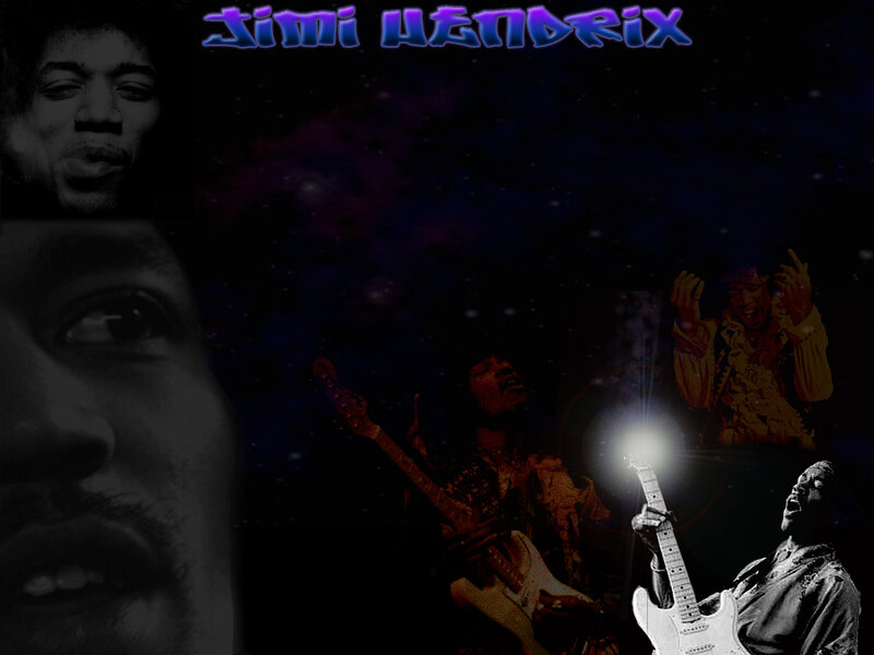Jimi Hendrix Collage — Black, Dramatic