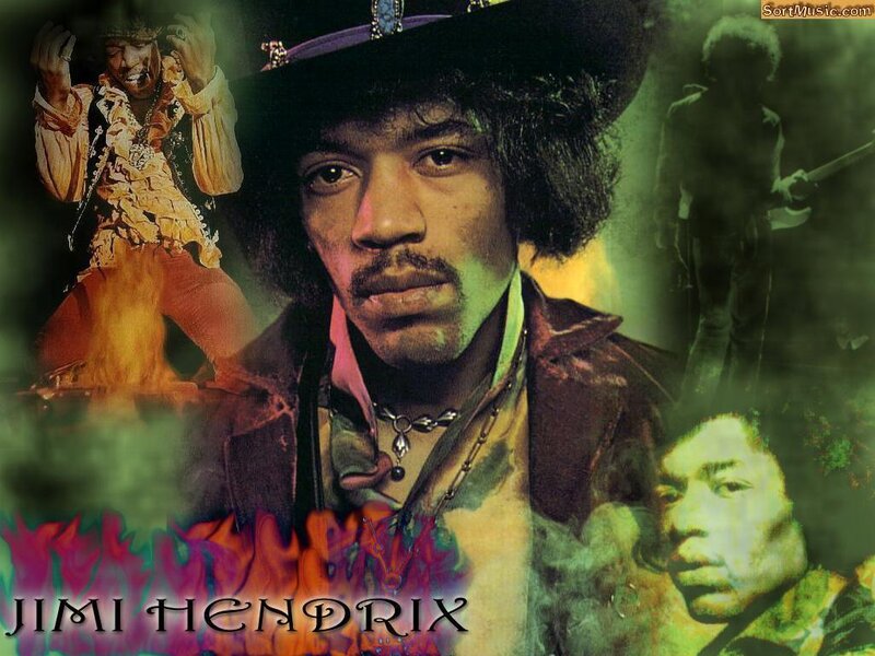 Jimi Hendrix Collage — Green