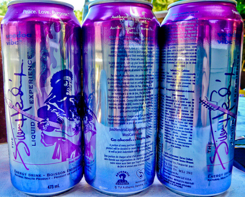 Jimi Hendrix energy drink cans
