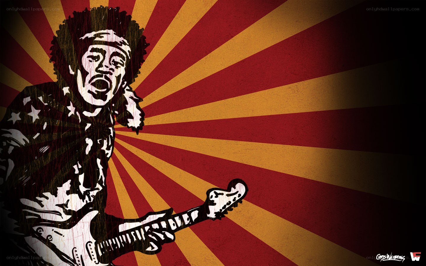 Jimi Hendrix guitar art
