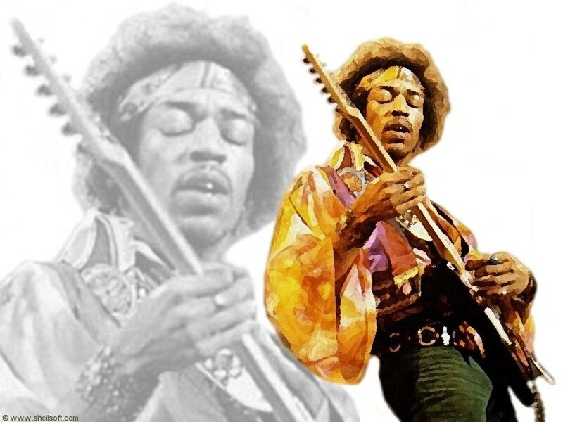 Jimi Hendrix performance collage