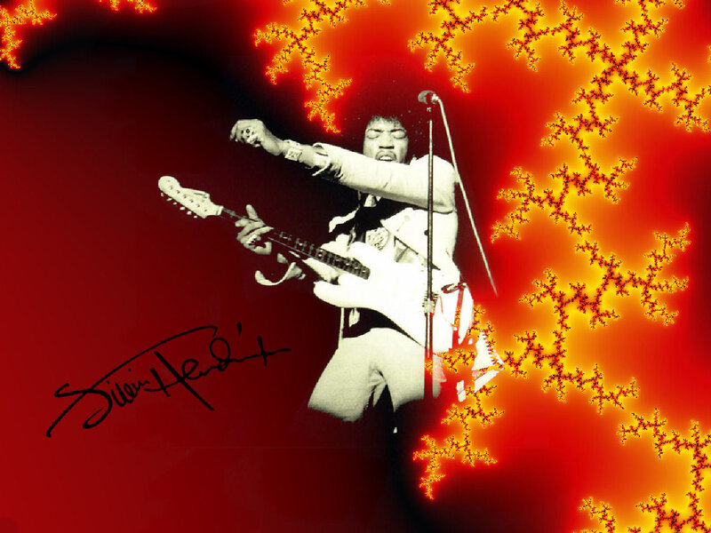 Jimi Hendrix performing