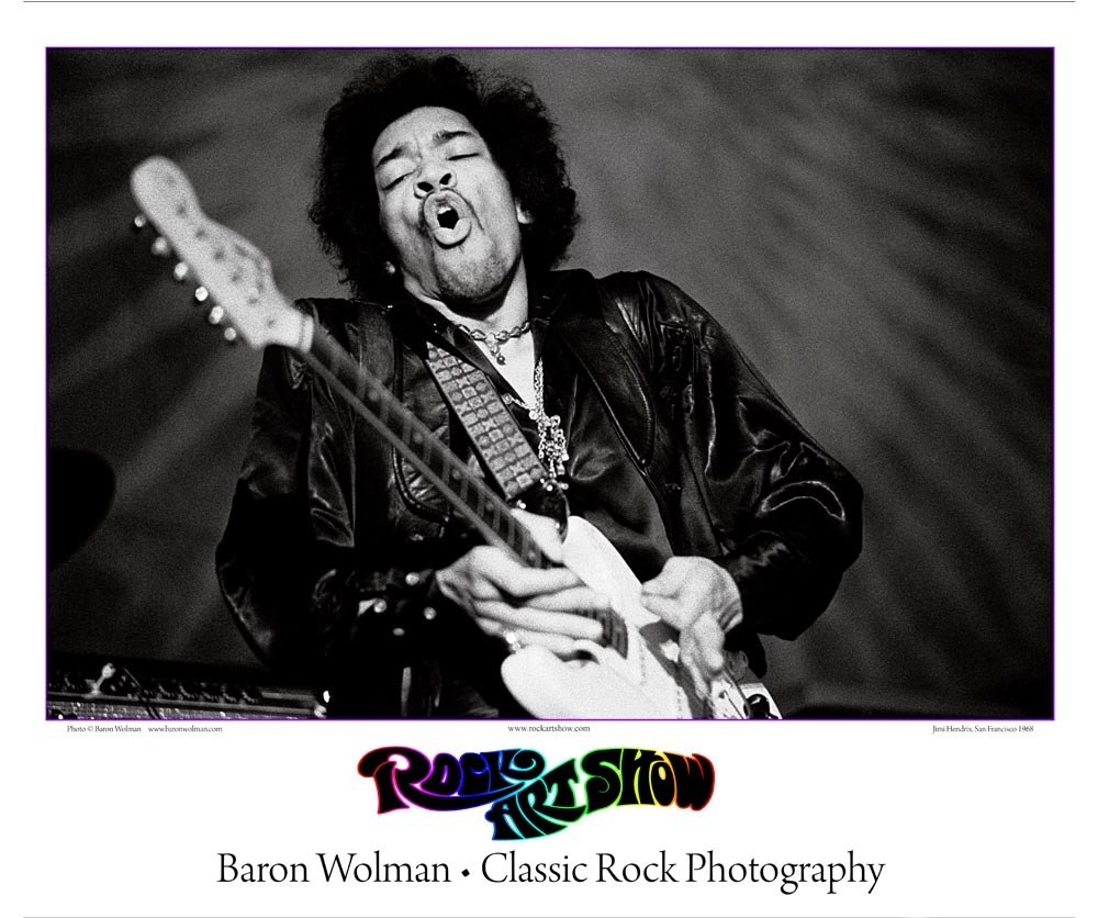 Jimi Hendrix performing on stage