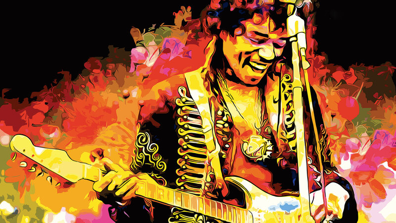 Jimi Hendrix performing