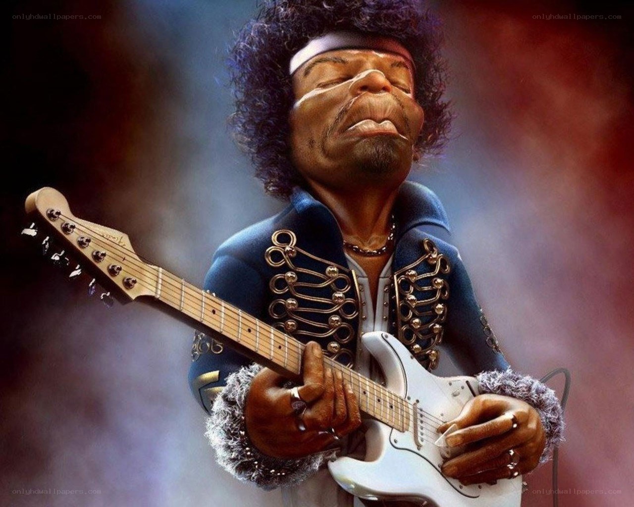 Jimi Hendrix playing guitar