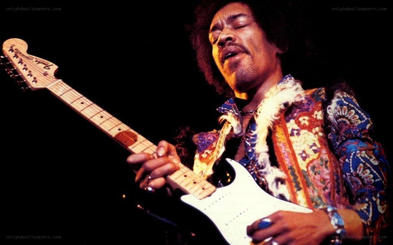 Jimi Hendrix playing guitar