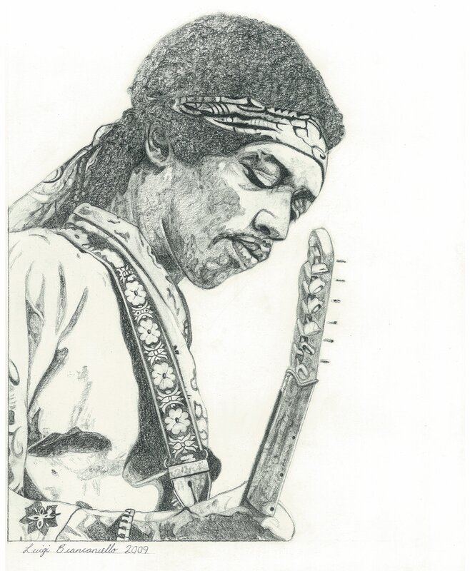 Jimi Hendrix portrait drawing