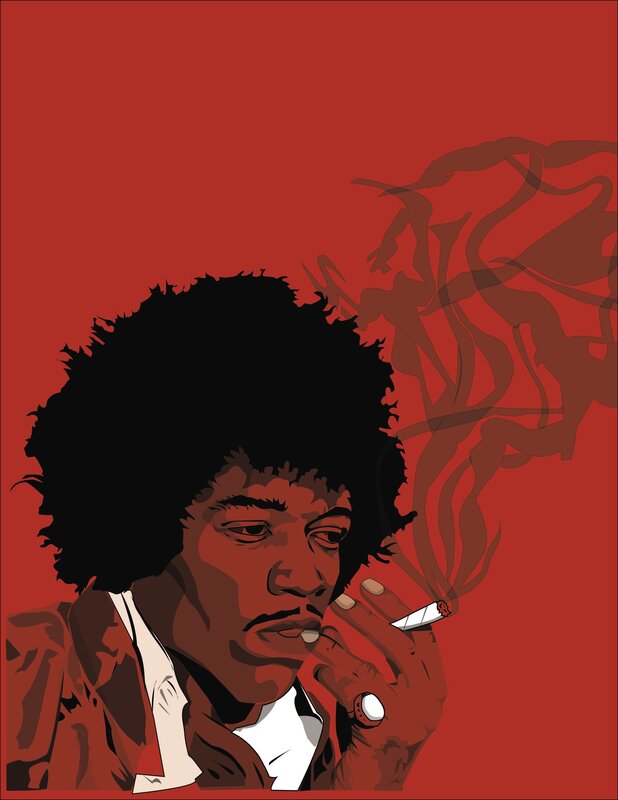 Jimi Hendrix portrait illustration