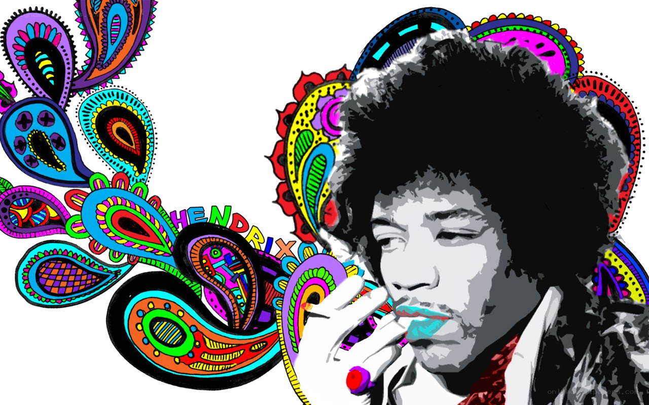 Jimi Hendrix psychedelic portrait