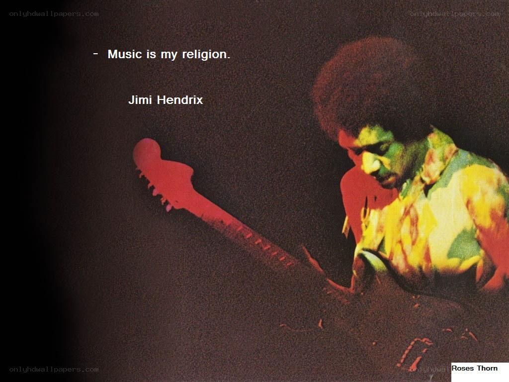 Jimi Hendrix quote with guitar