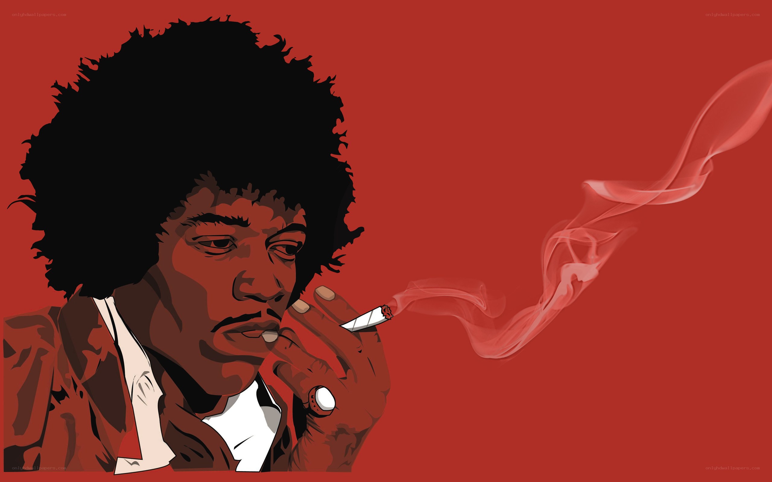 Jimi Hendrix smoking cigarette