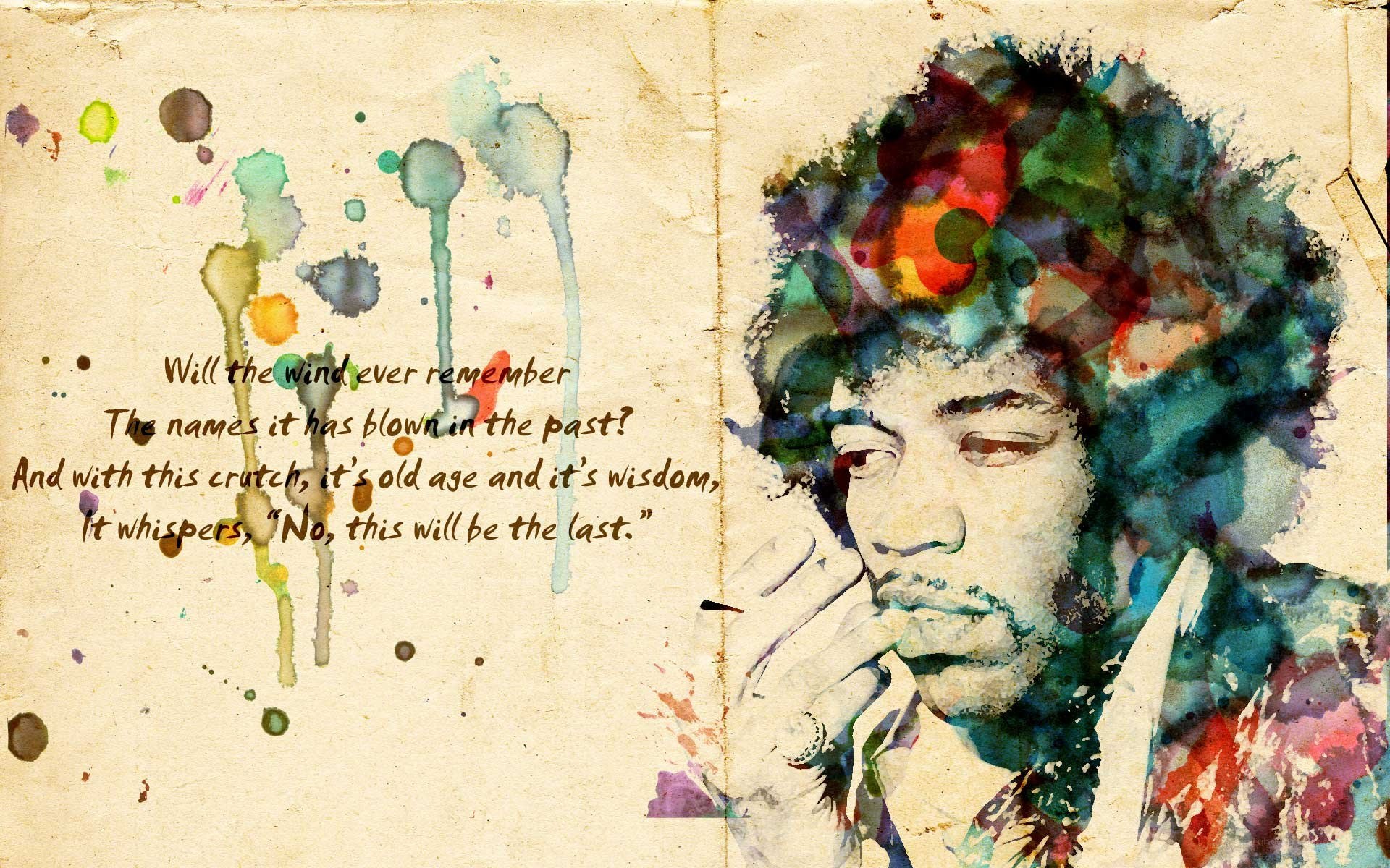 Jimi Hendrix watercolor portrait