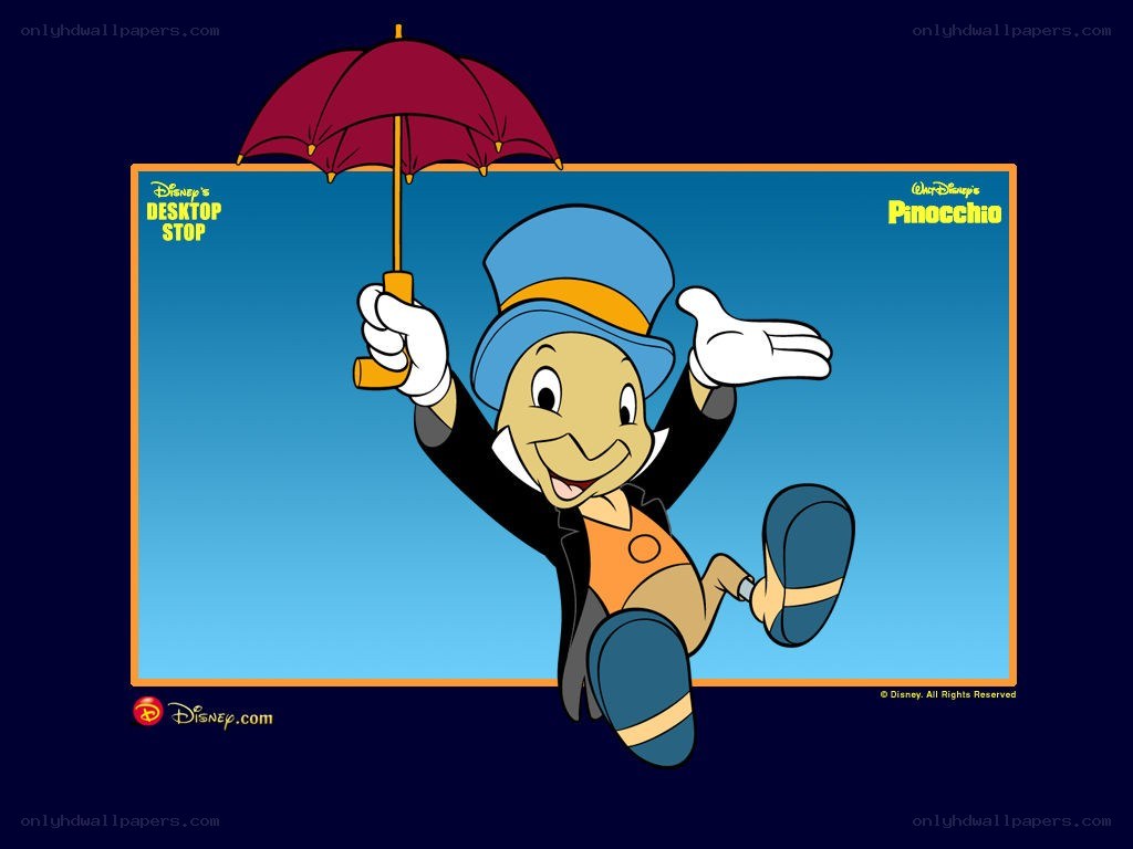 Jiminy Cricket with umbrella
