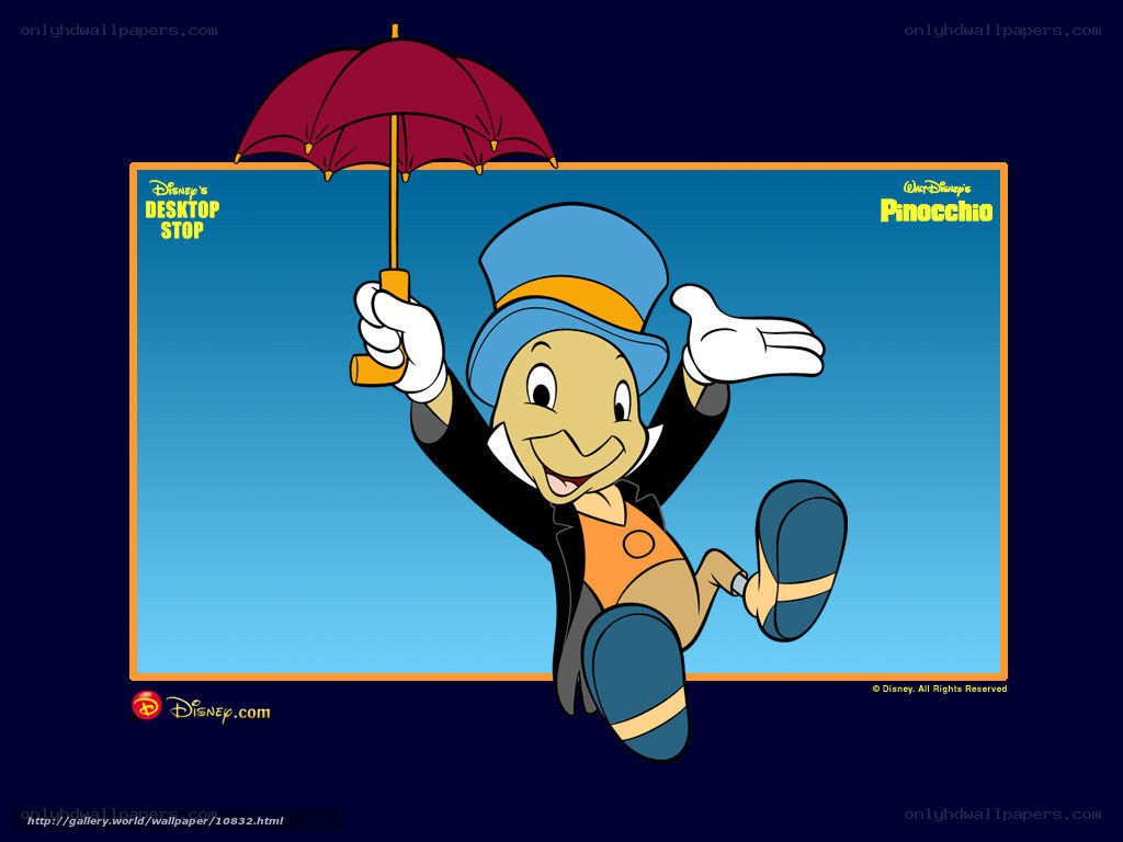 Jiminy Cricket with umbrella