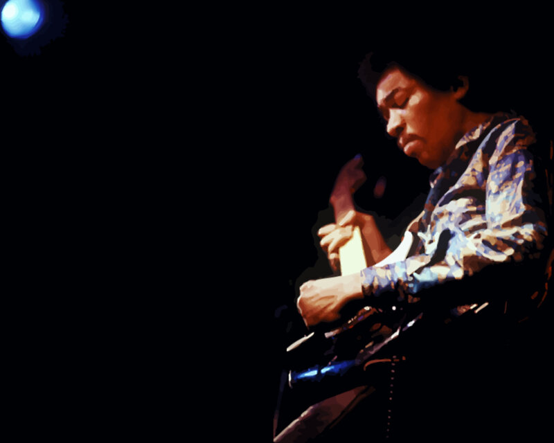 jimmy hendrix playing guitar