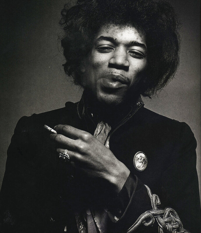 Jimmy Hendrix Portrait — Black, Dramatic