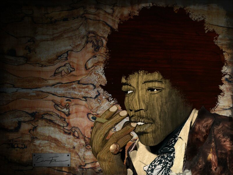 Jimmy Hendrix Portrait — Brown, Dramatic