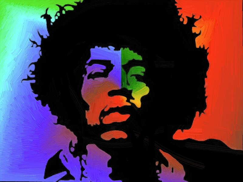 Jimmy Hendrix Portrait — Purple