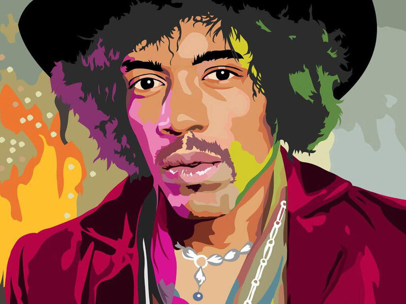 Jimmy Hendrix Portrait — Red