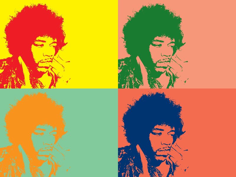 Jimmy Hendrix Portrait — Yellow