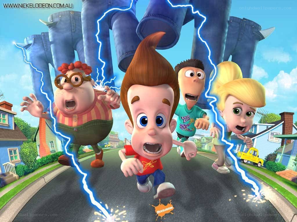 Jimmy Neutron and friends running