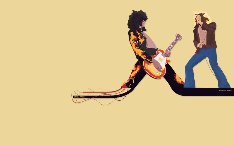 Jimmy Page and Robert Plant illustration