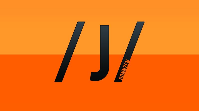 JJ logo on orange background