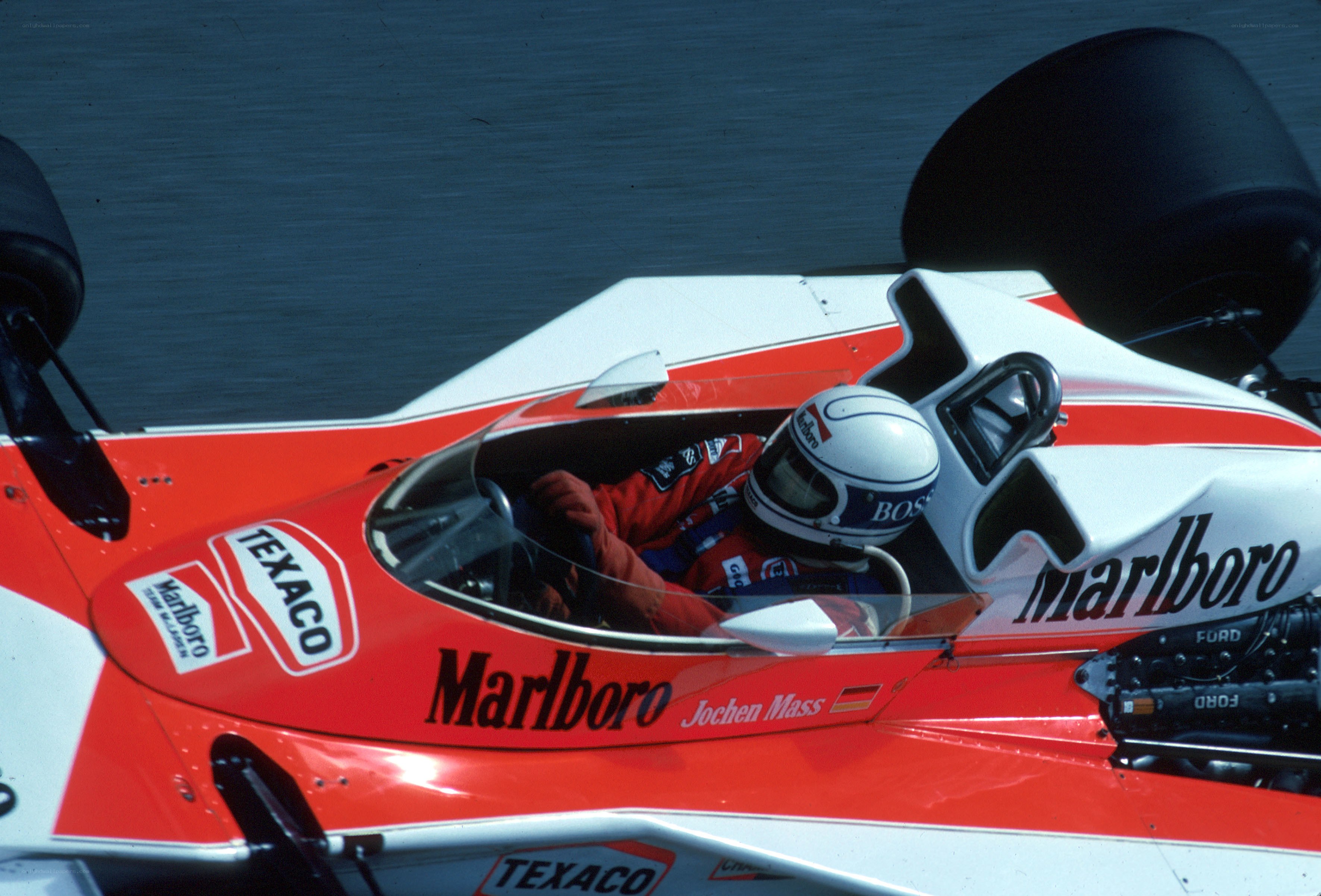 Jochen Mass in a race car