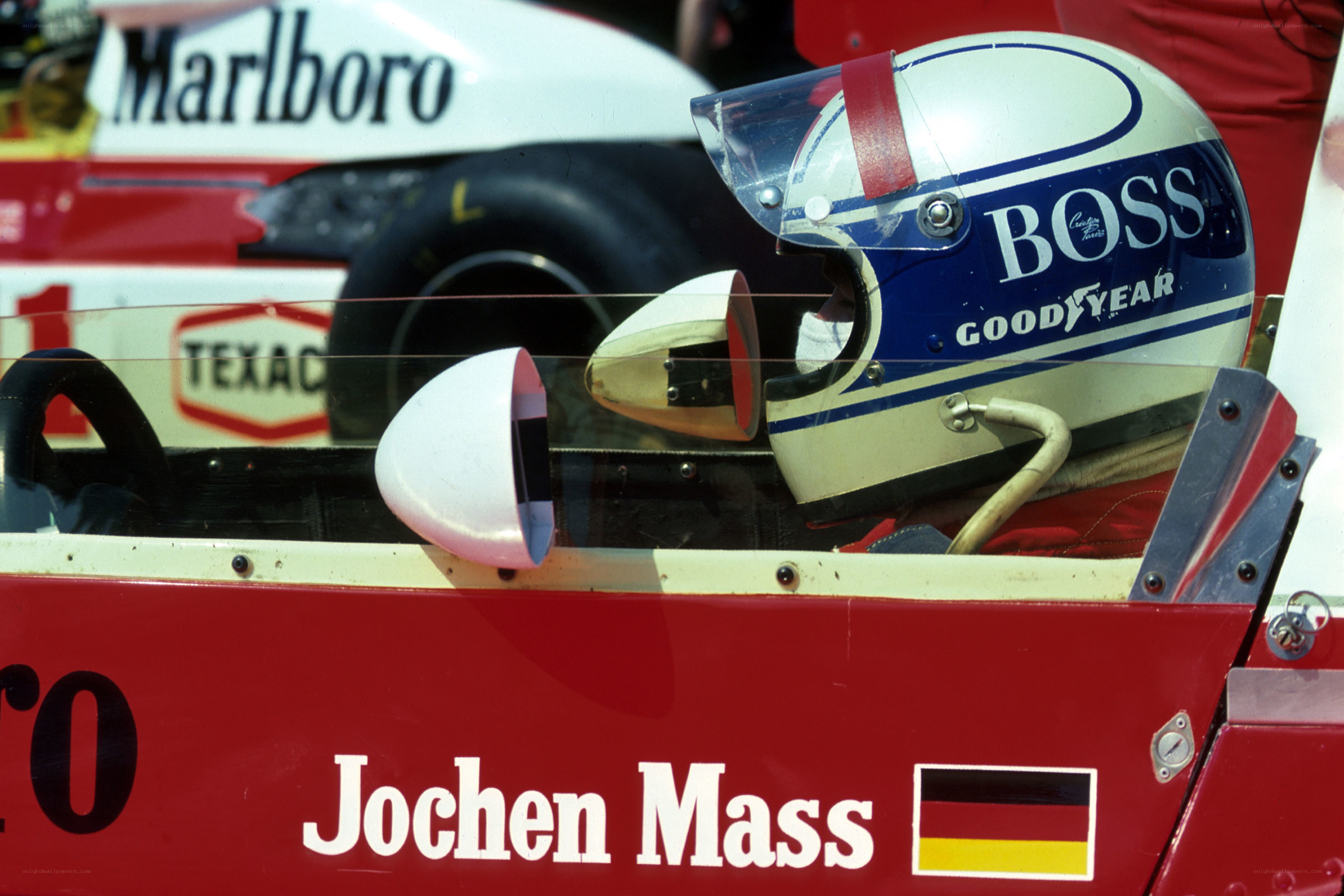 Jochen Mass in his race car