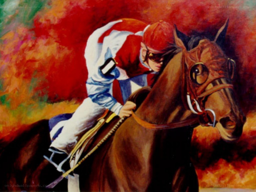 Jockey on a racehorse